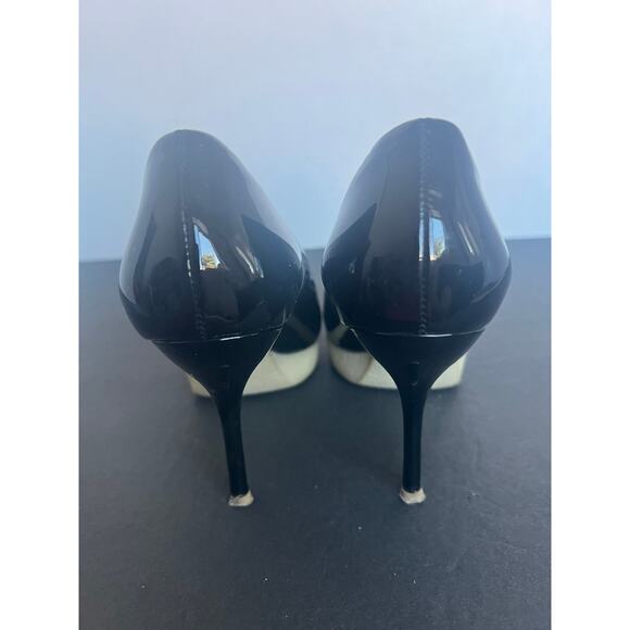 Gucci Tom Ford Platform Pointy Toe Black White Patent Leather Slip On Pumps 6.5 - Picture 7 of 12